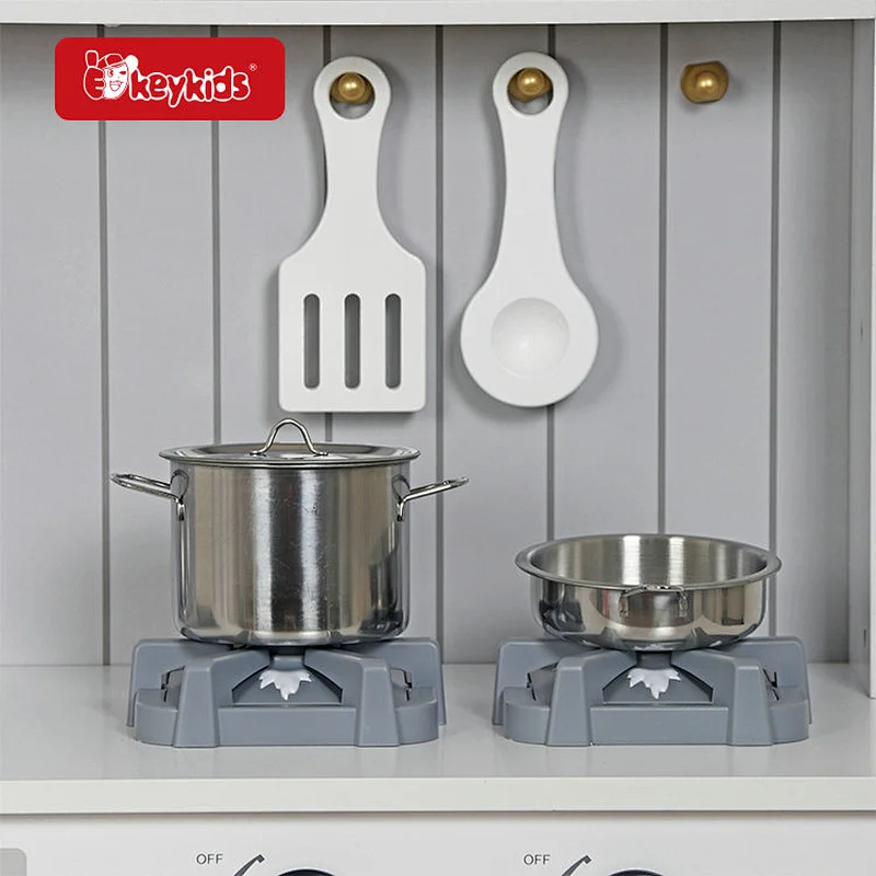 Chef Pretend Cooking Wooden Play Kitchen with Real Lights & Sounds W10C823B