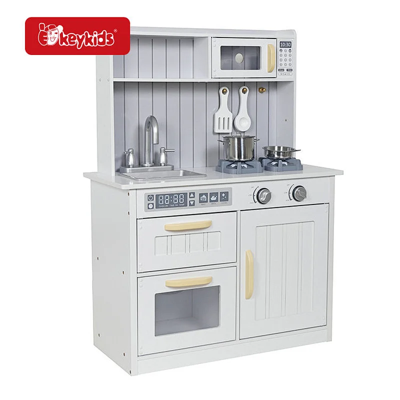 Chef Pretend Cooking Wooden Play Kitchen with Real Lights & Sounds W10C823B
