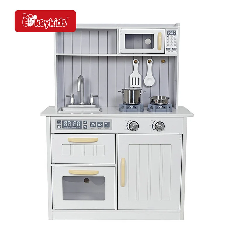 Chef Pretend Cooking Wooden Play Kitchen with Real Lights & Sounds W10C823B
